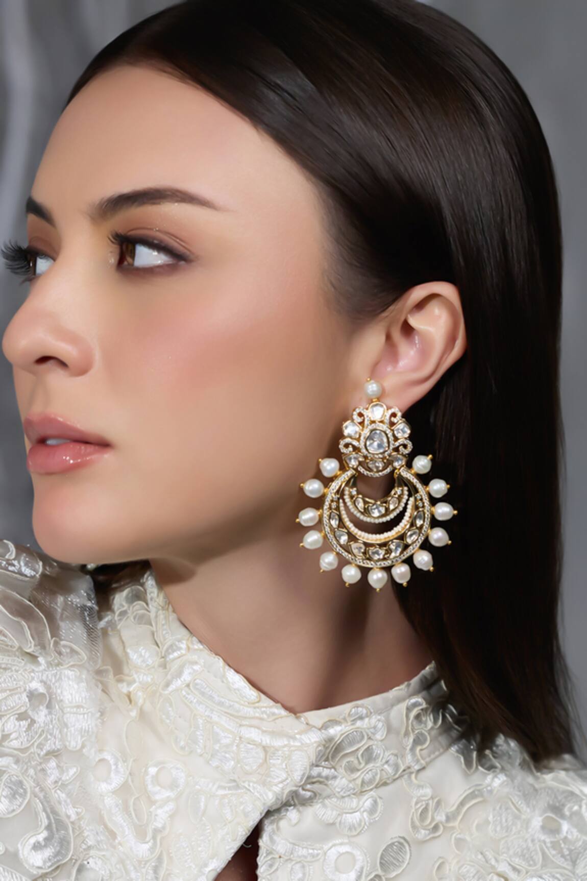 Joules By Radhika Sovereign Pearl Embellished Chandbalis 