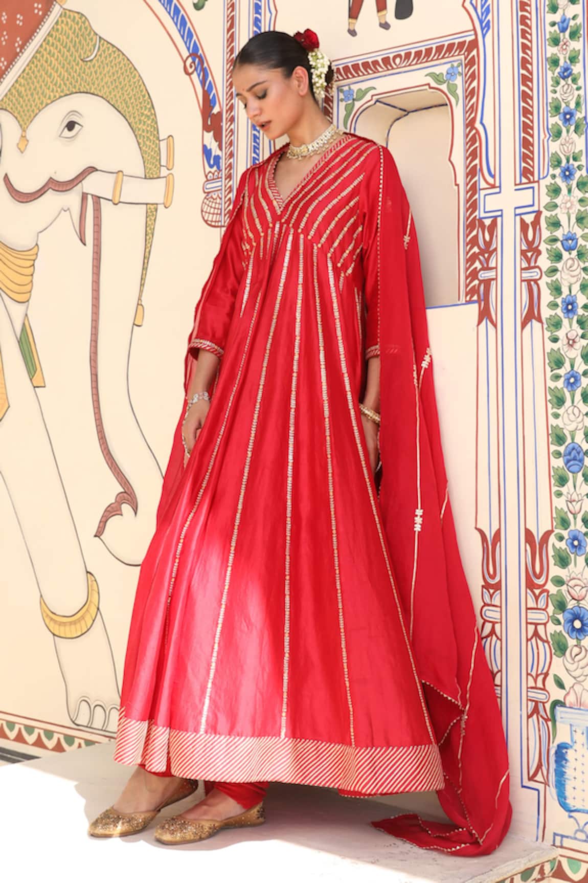 Amoree by Shikha Chaudhry Begam Embroidered Anarkali With Dupatta 