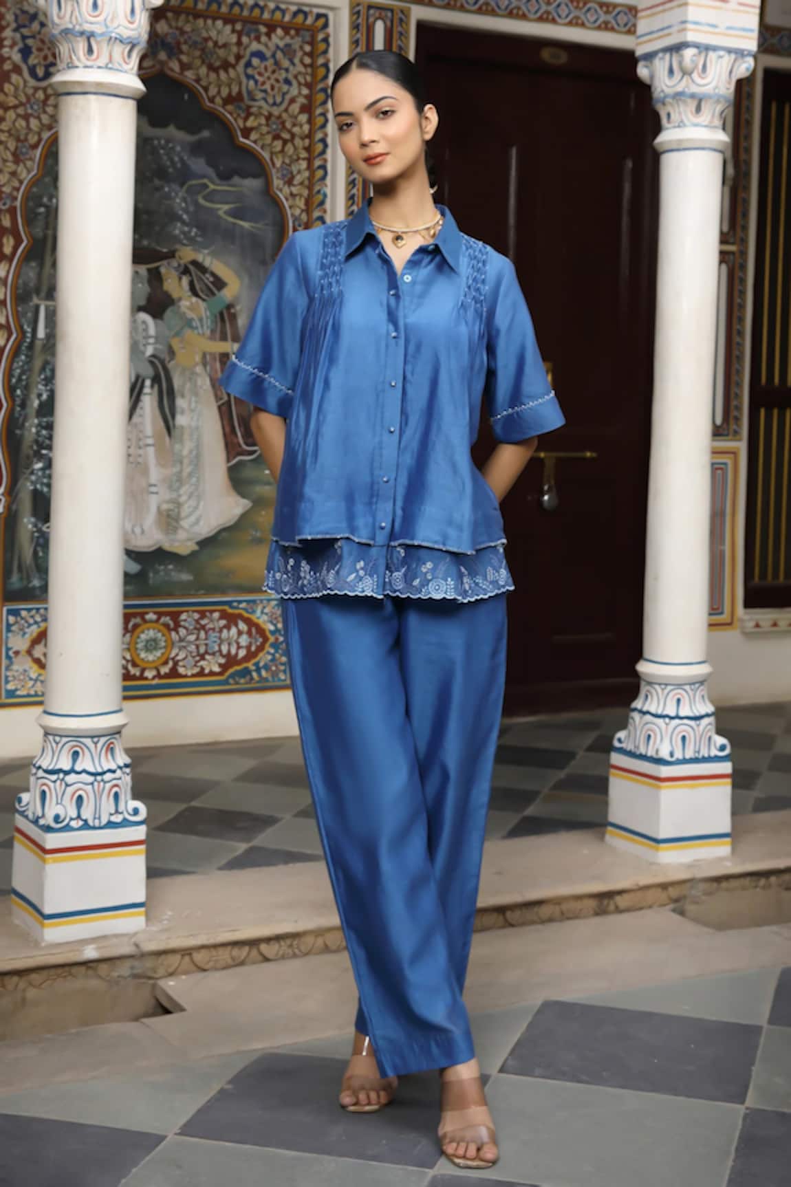 Amoree by Shikha Chaudhry Thread Work Shirt With Pant