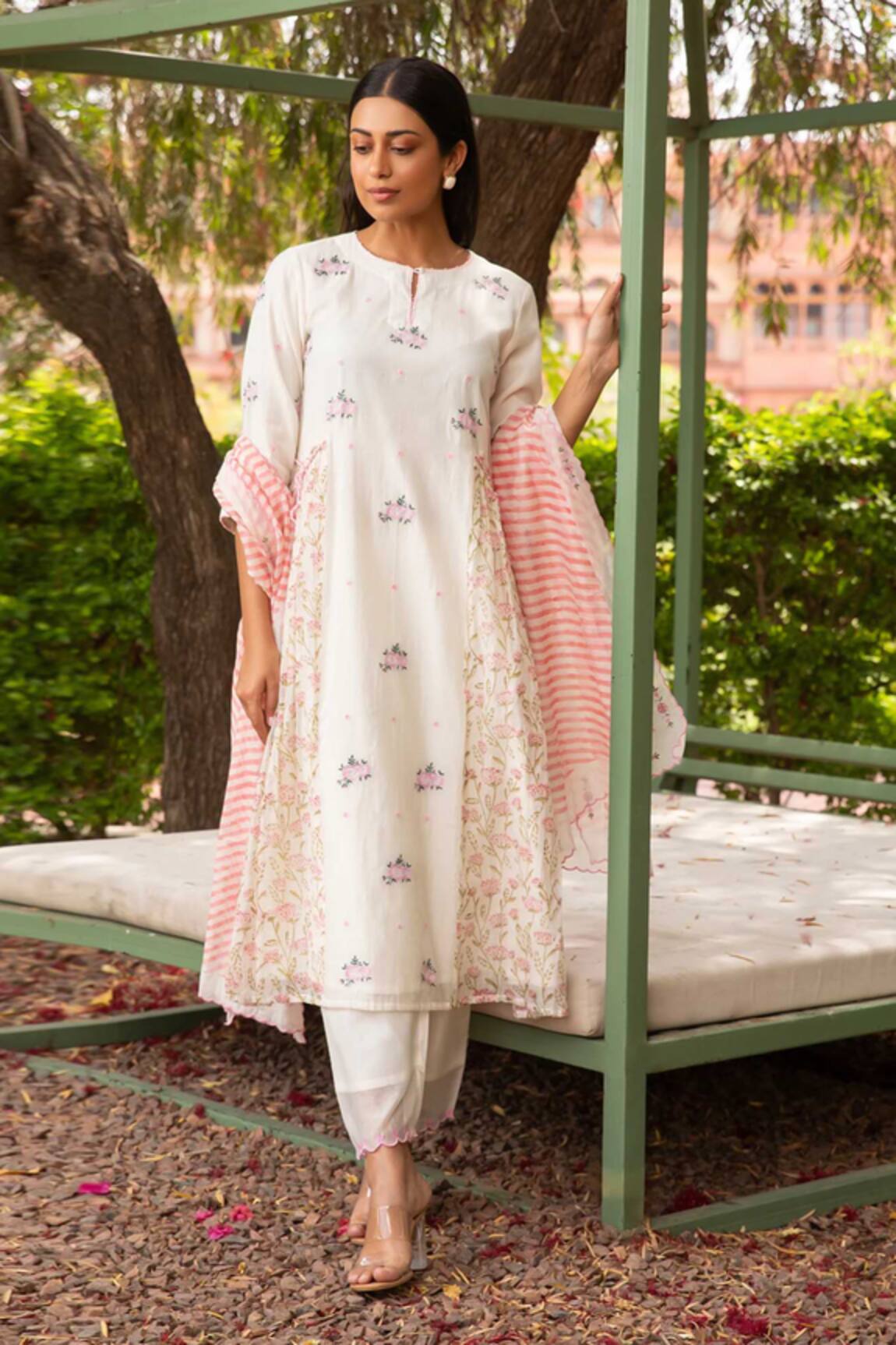 Amoree by Shikha Chaudhry Butti Pattern Kurta Set