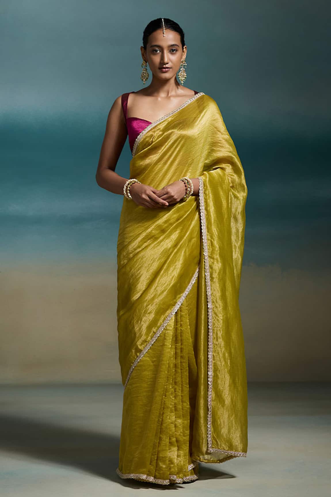 Dressfolk Harshini Chanderi Saree With Unstitched Blouse Piece 