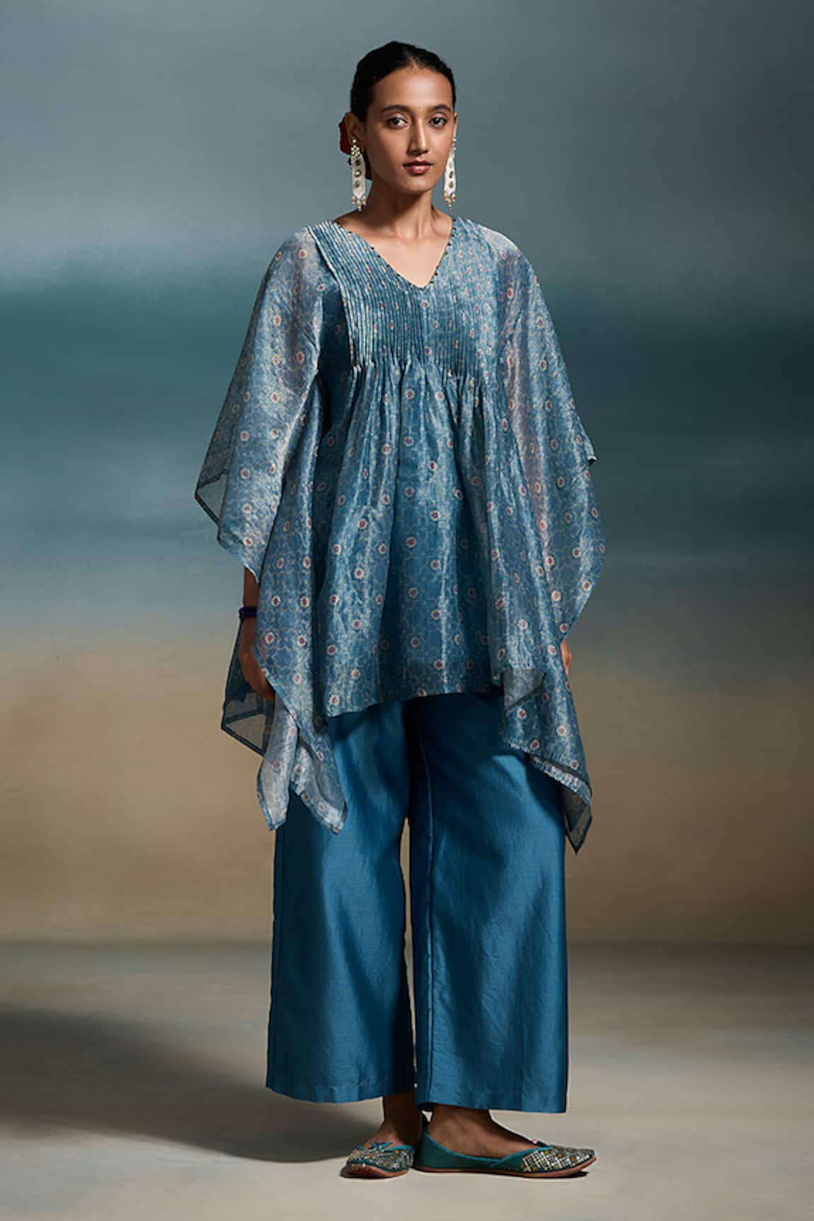 Dressfolk Ekaa Chanderi Kaftan With Pant 