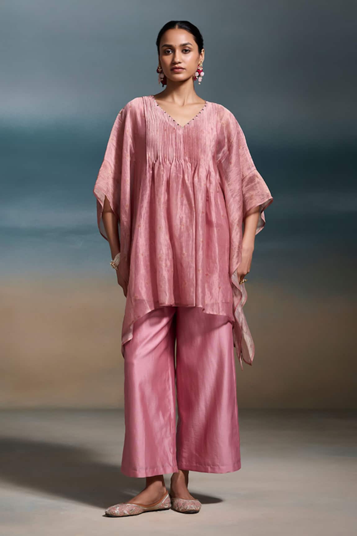 Dressfolk Mishti Pleated Kaftan With Pant 
