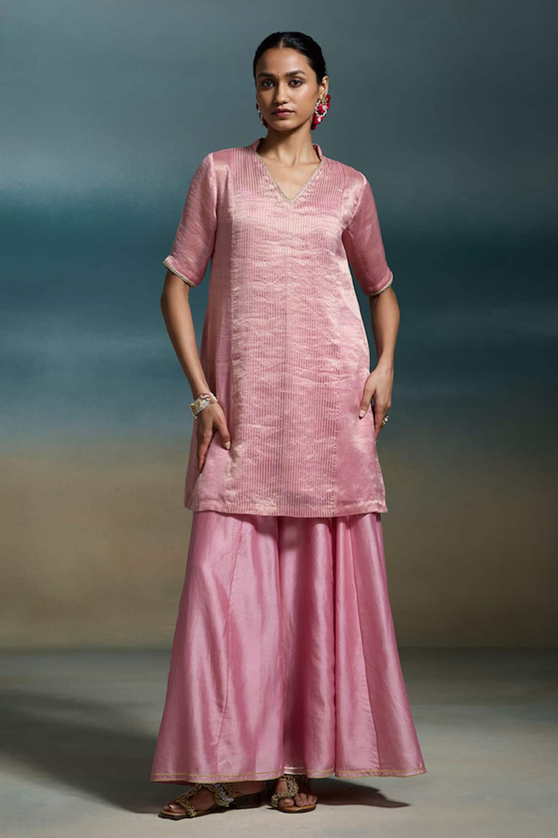 Dressfolk Anandita Chanderi Kurta Sharara Set 