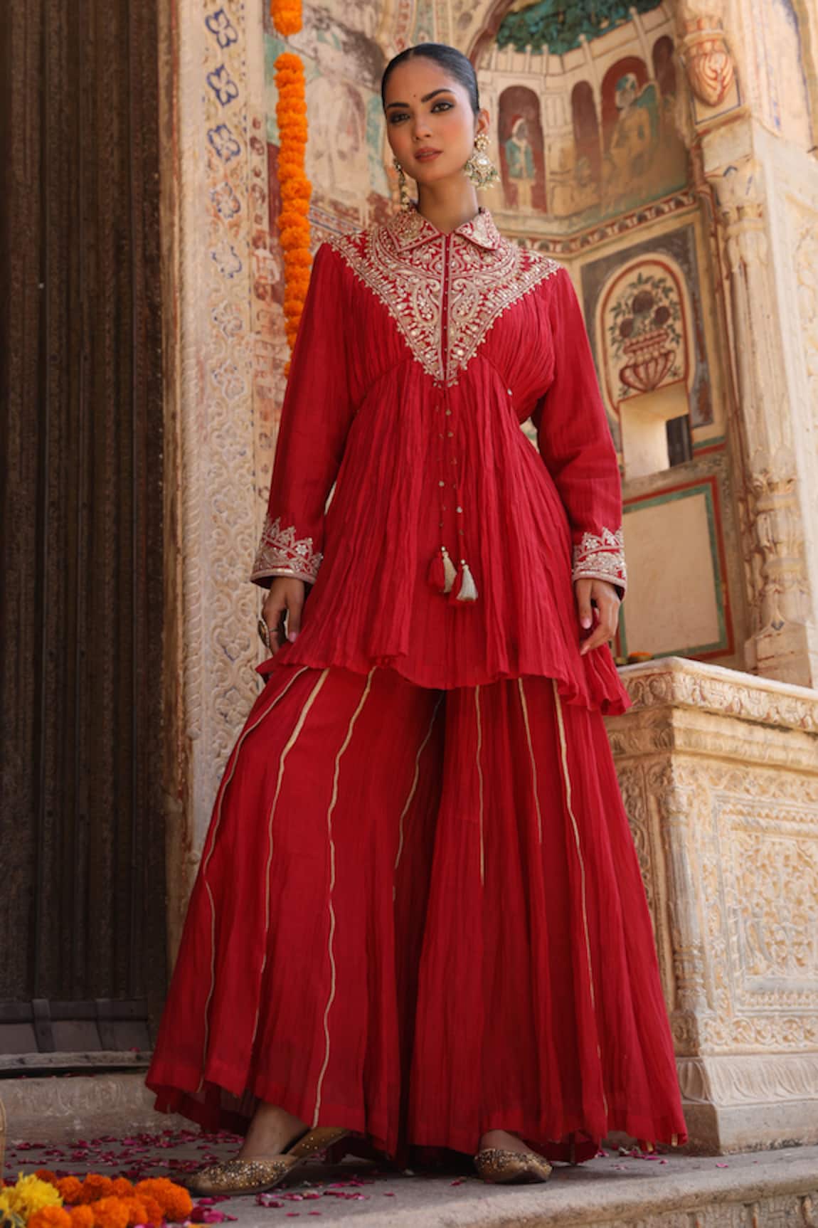 Amoree india Ruhani Embroidered Kurta Sharara Set 