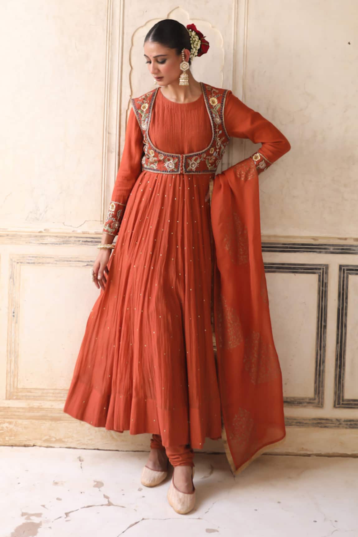 Amoree india Embroidered Jacket & Anarkali Set 