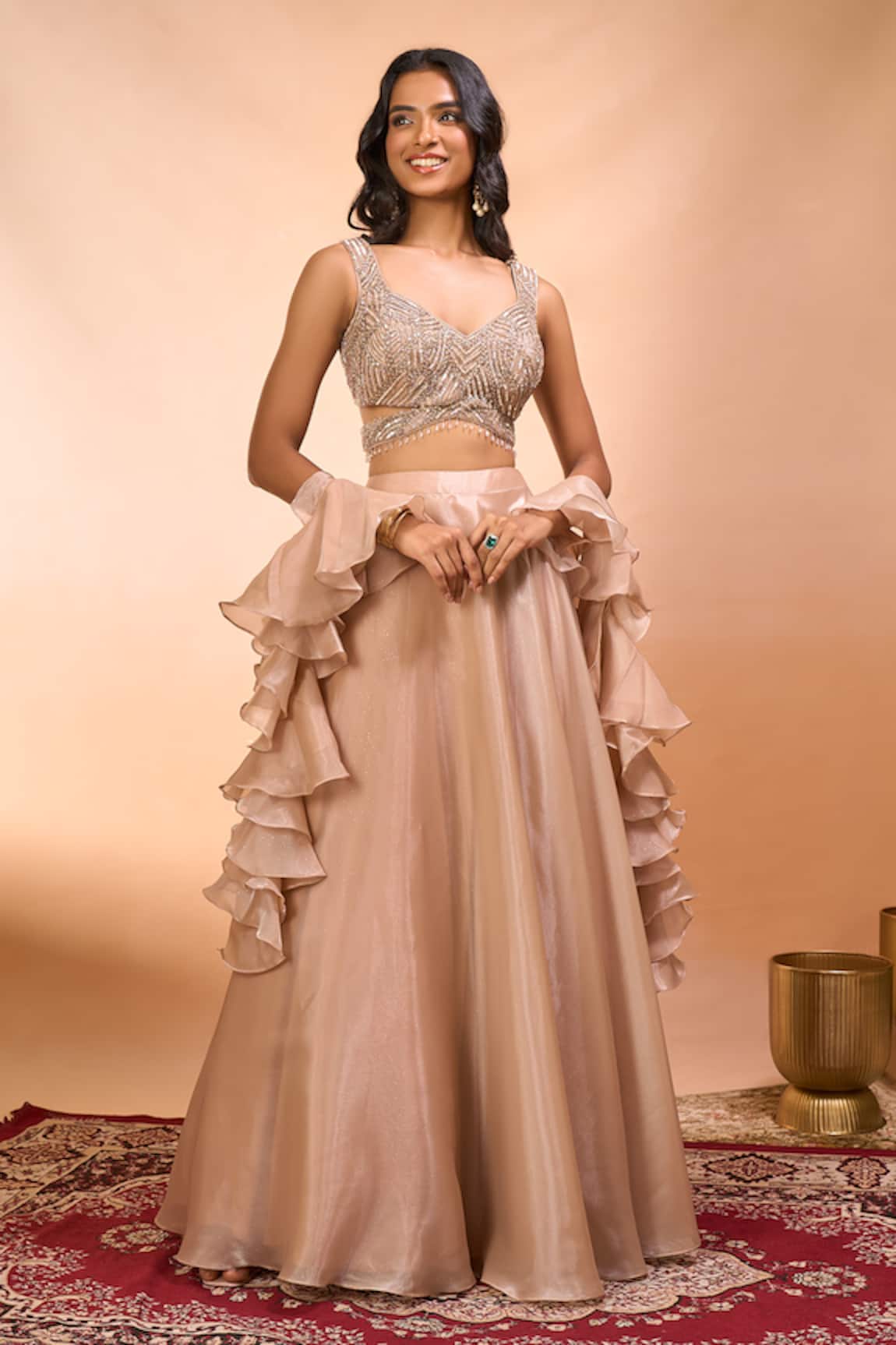 Alaya Advani Lehenga Set Eith Ruffled Dupatta