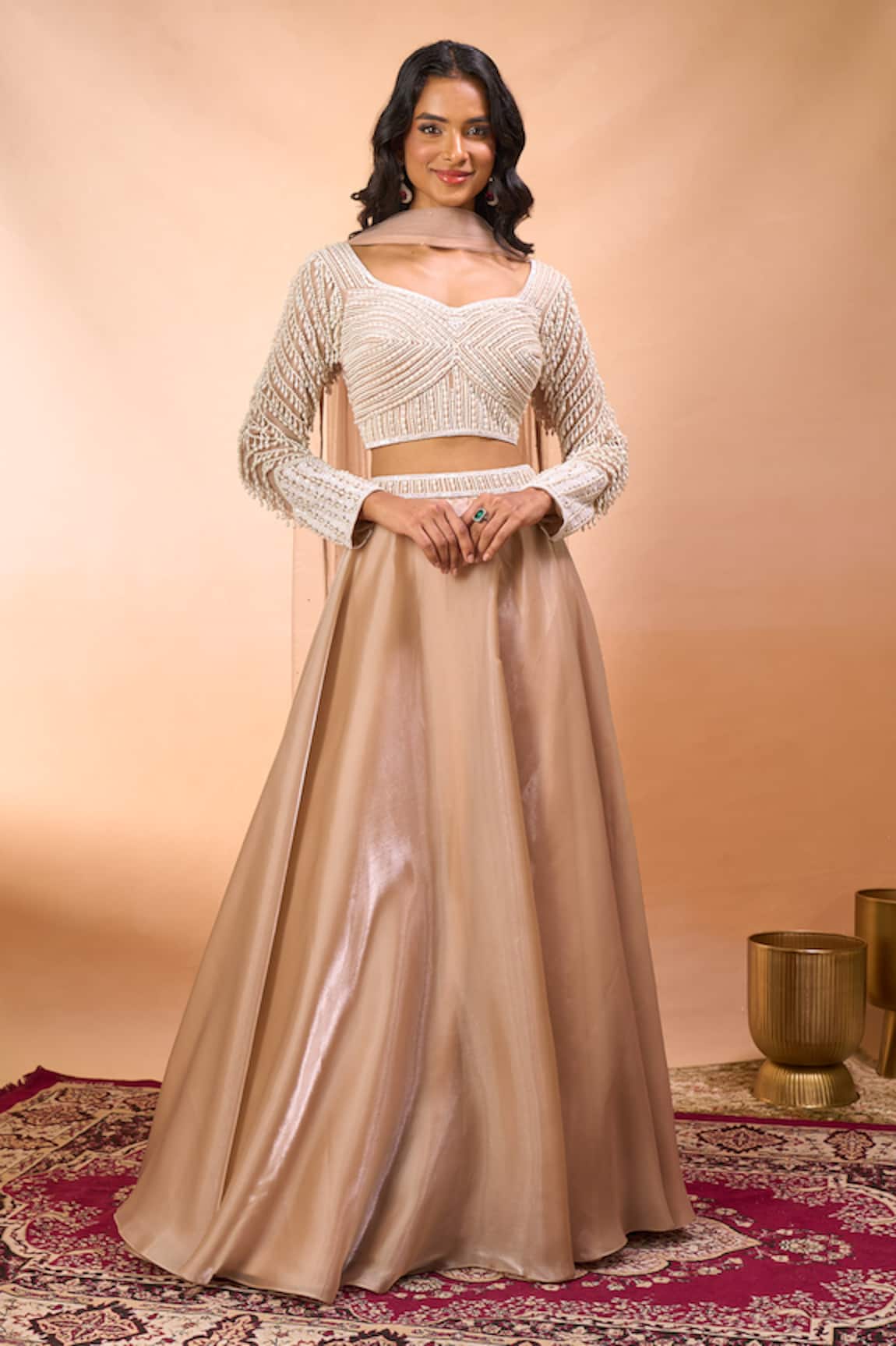 Alaya Advani Hand Embroidered Blouse Lehenga Set