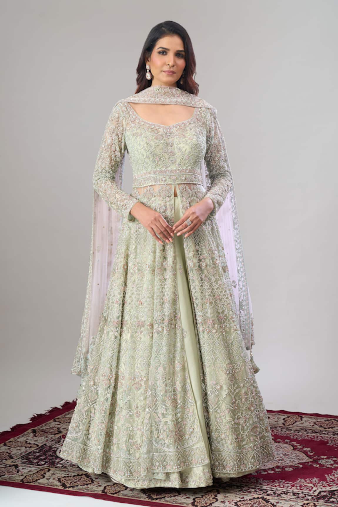 Alaya Advani Hand Embroidered Anarkali Lehenga Set