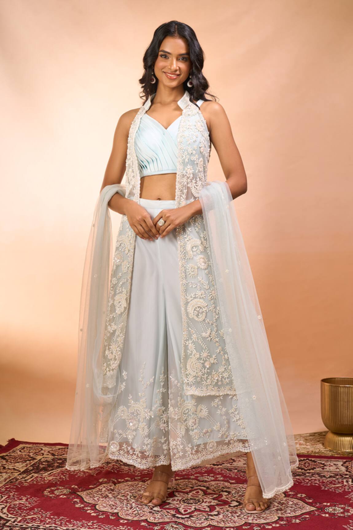 Alaya Advani Hand Embroidered Jacket Palazzo Set 