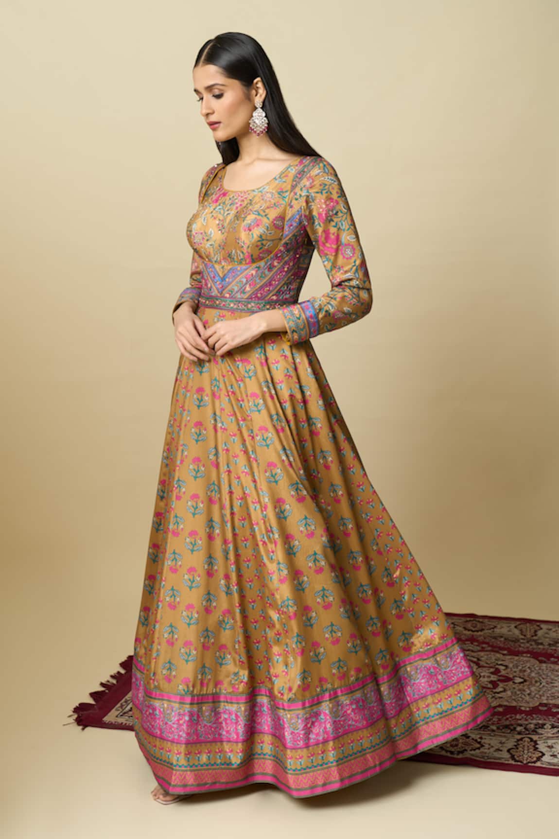 Alaya Advani Floral Print & Embroidered Yoke Anarkali 