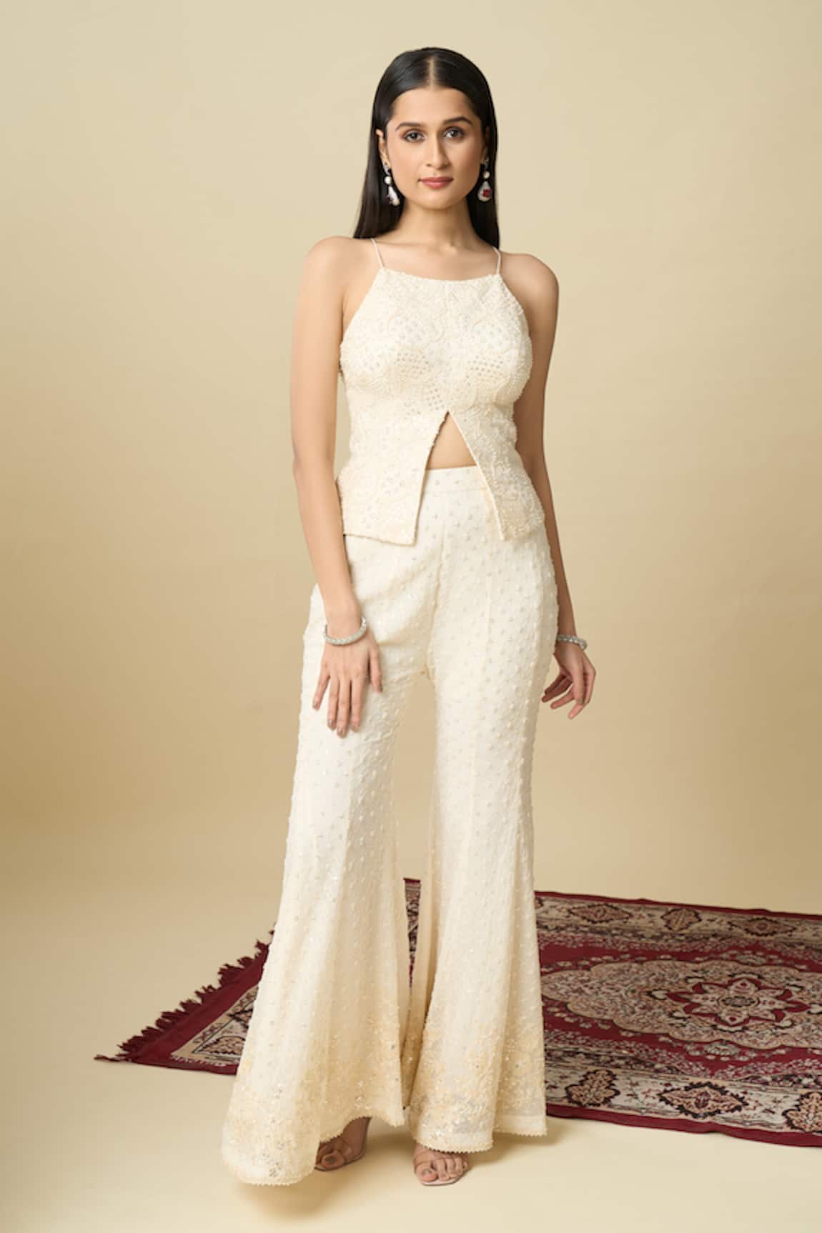 Alaya Advani Sequin Hand Embroidered Top & Sharara Set 
