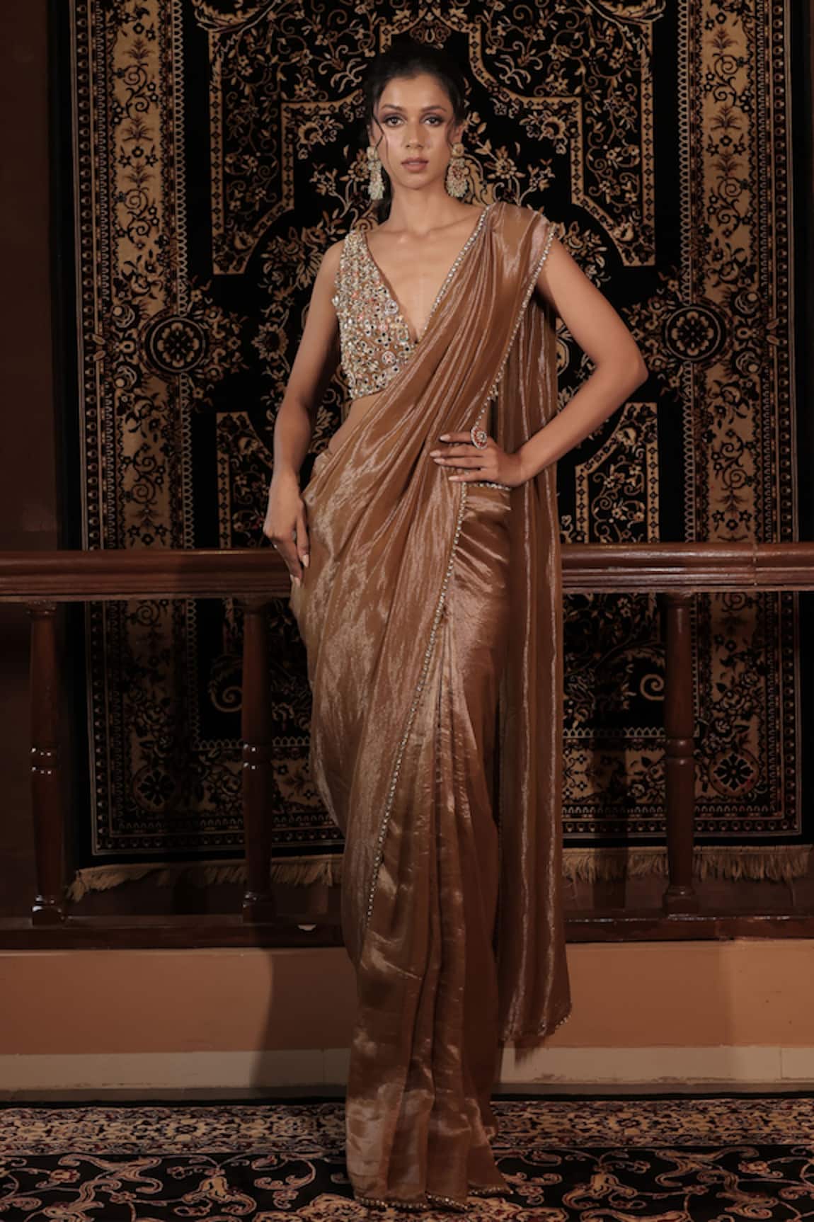 Vana Ethnics The Aaina Ratna Sandhya Embellished Saree With Blouse 