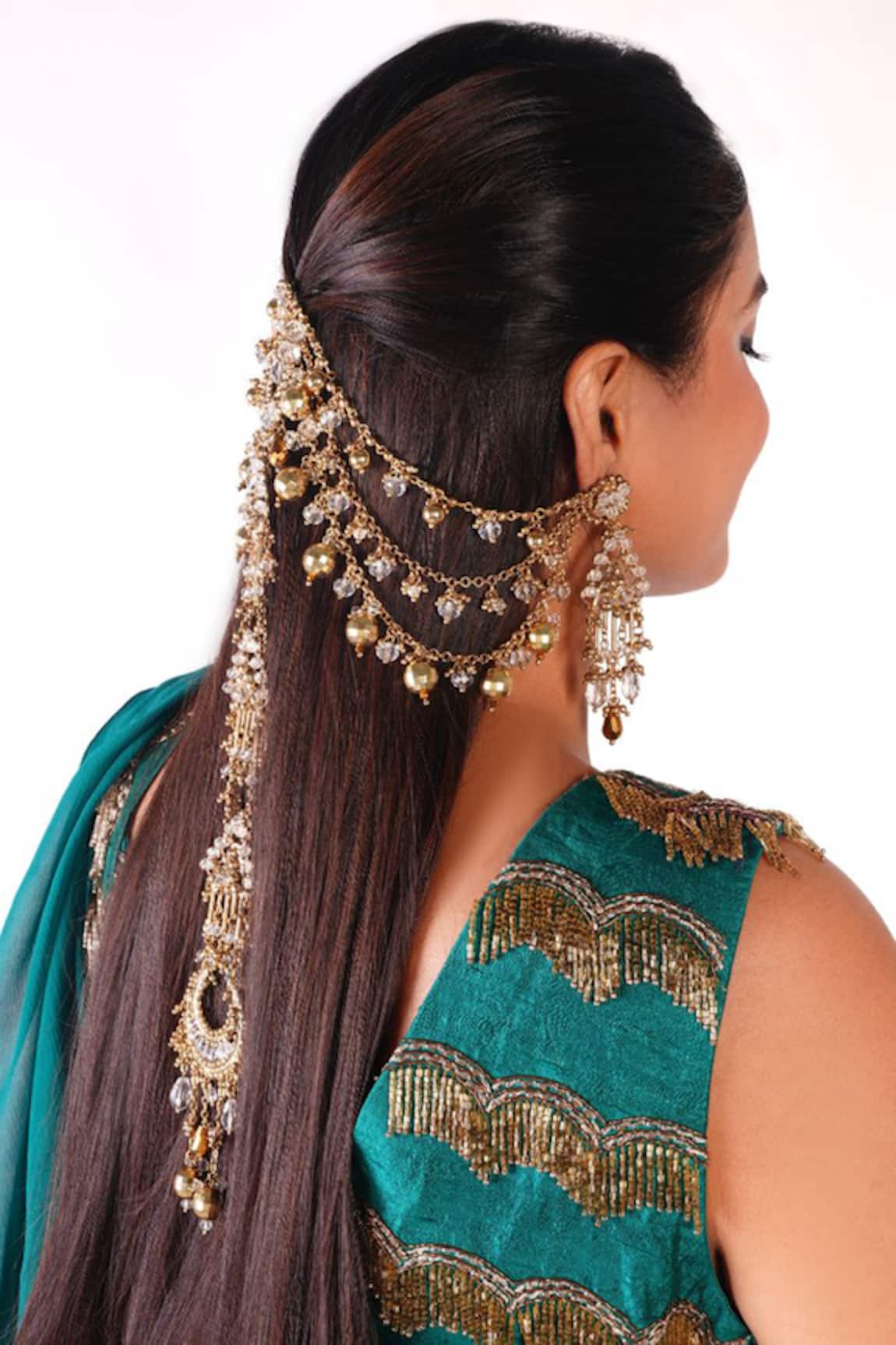 Vaidaan Vrishti Embellished Hair Chain Jewelry  