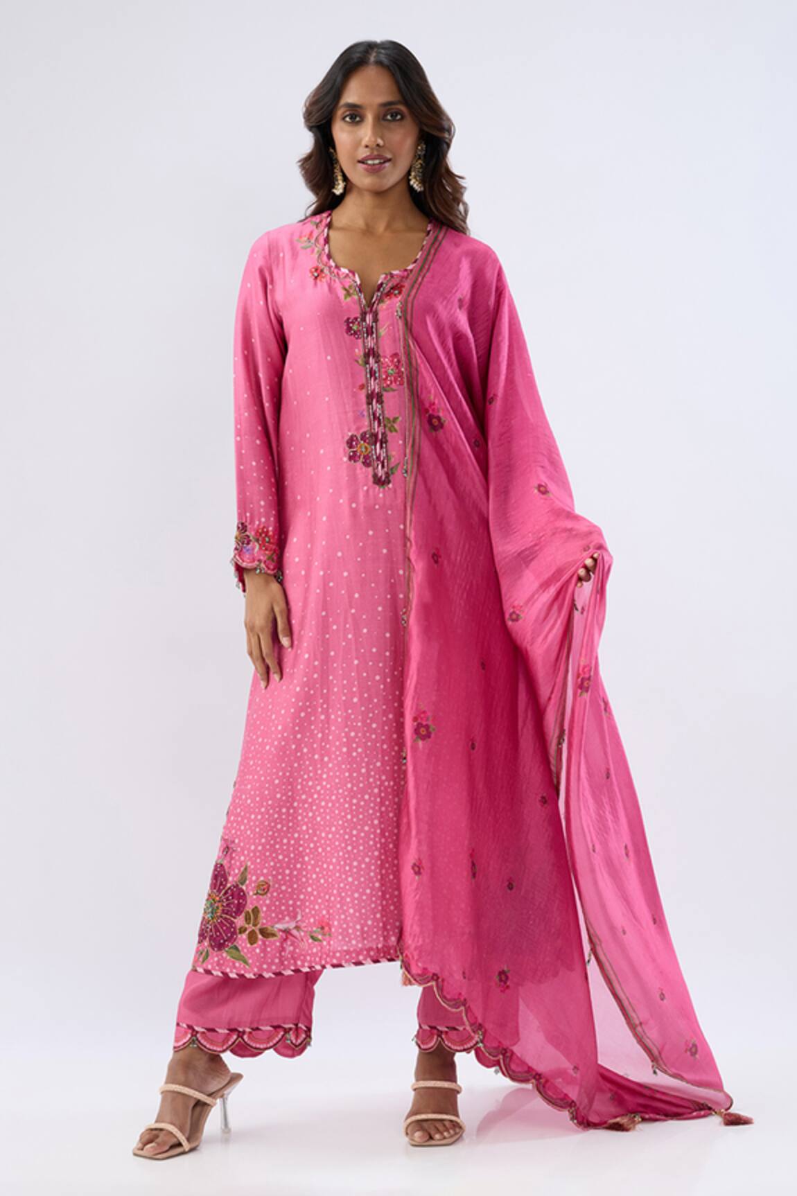 Label Niti Bothra Polka Dot Print Kurta Set 