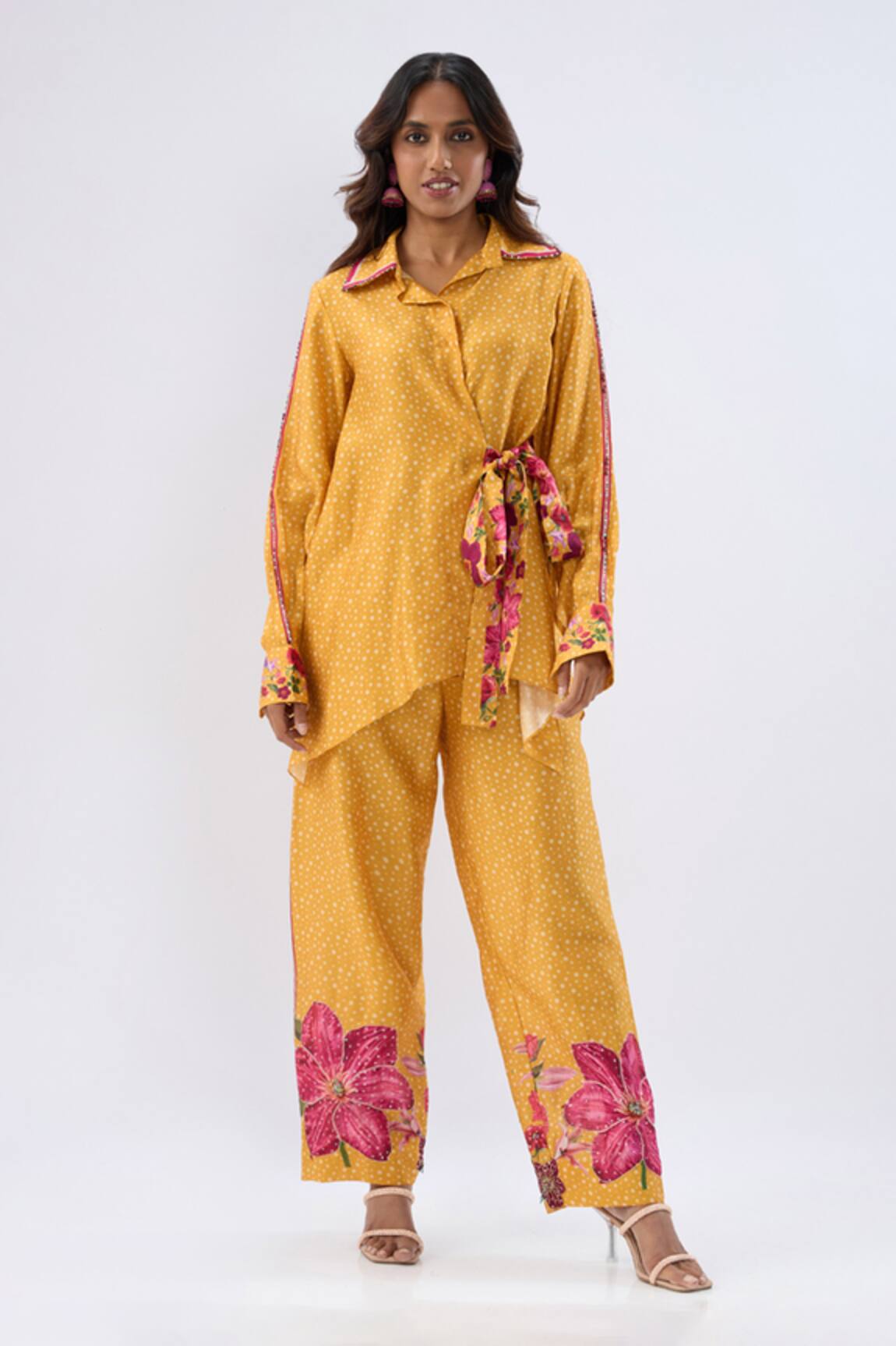 Label Niti Bothra Polka Dot Print Shirt With Pant 