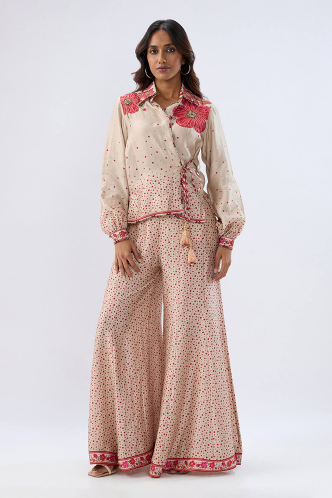 Label Niti Bothra Floral Pattern Shirt With Sharara 