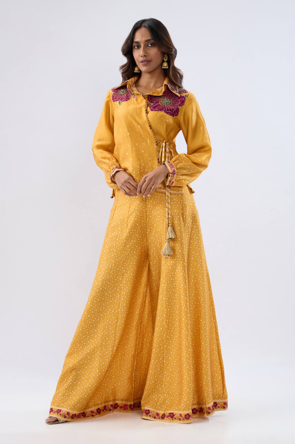 Label Niti Bothra Floral Pattern Shirt With Sharara 
