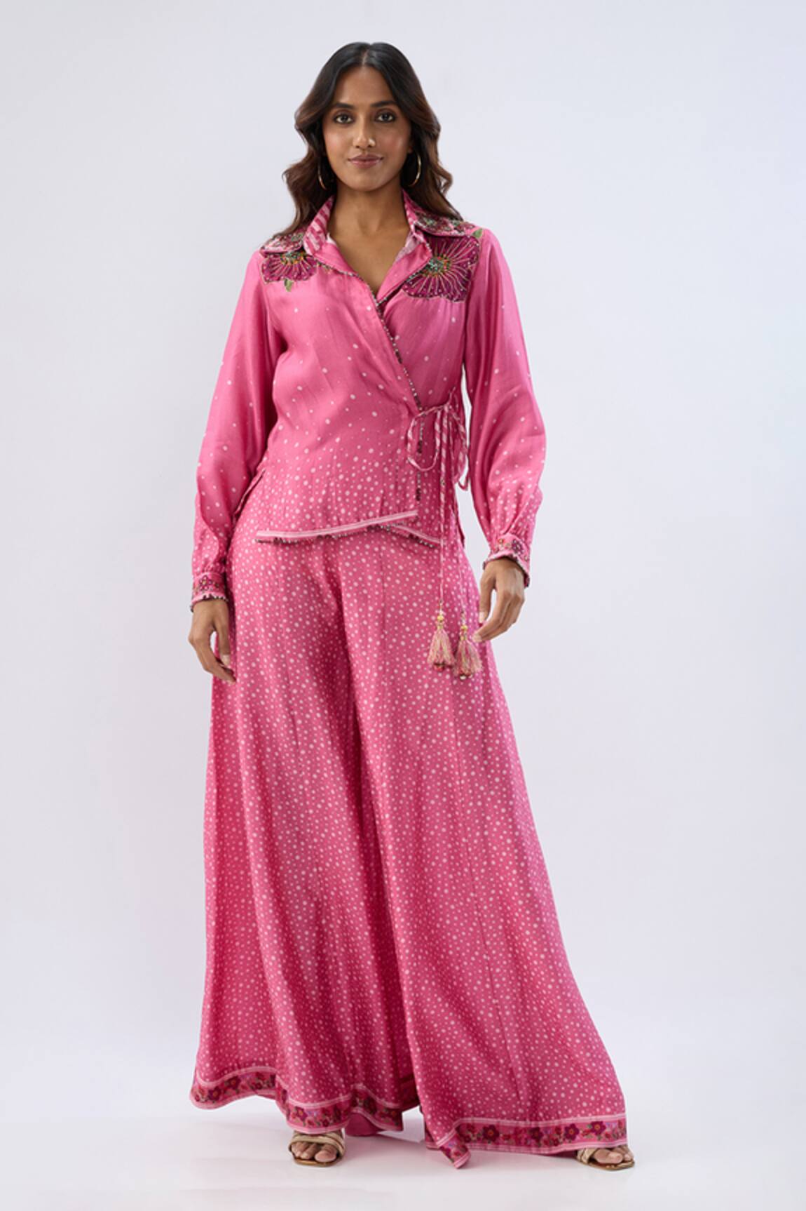 Label Niti Bothra Floral Pattern Shirt With Sharara 