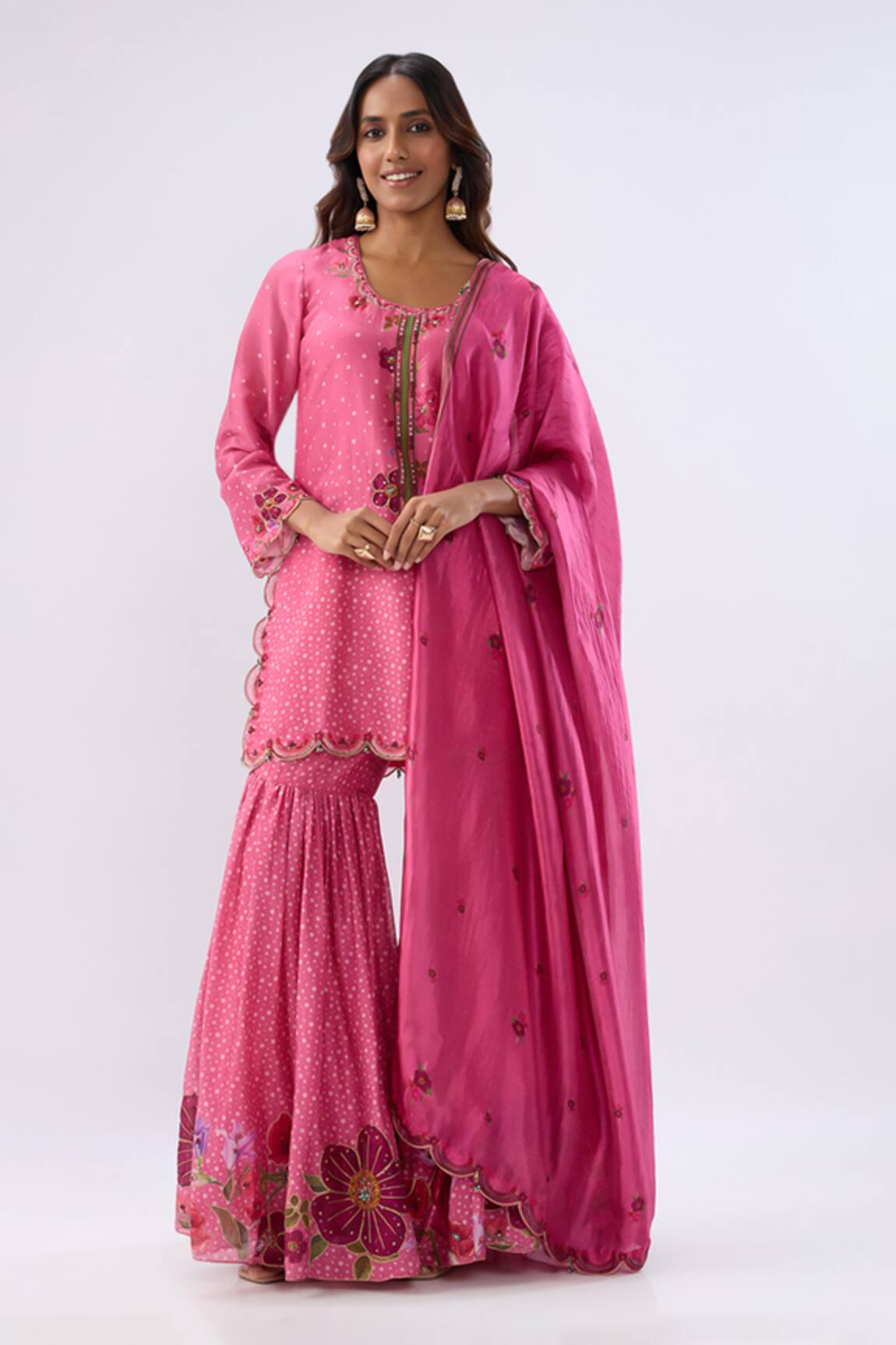 Label Niti Bothra Floral Pattern Kurta Sharara Set 