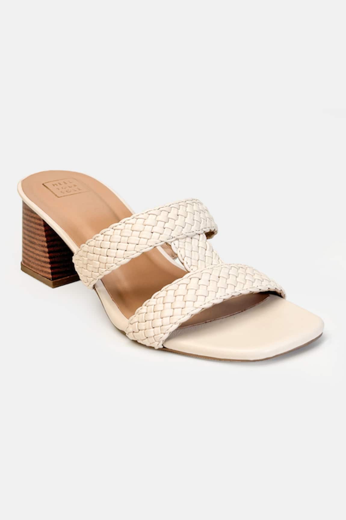 Heel Your Sole Liona Woven Braided Upper Block Heels 