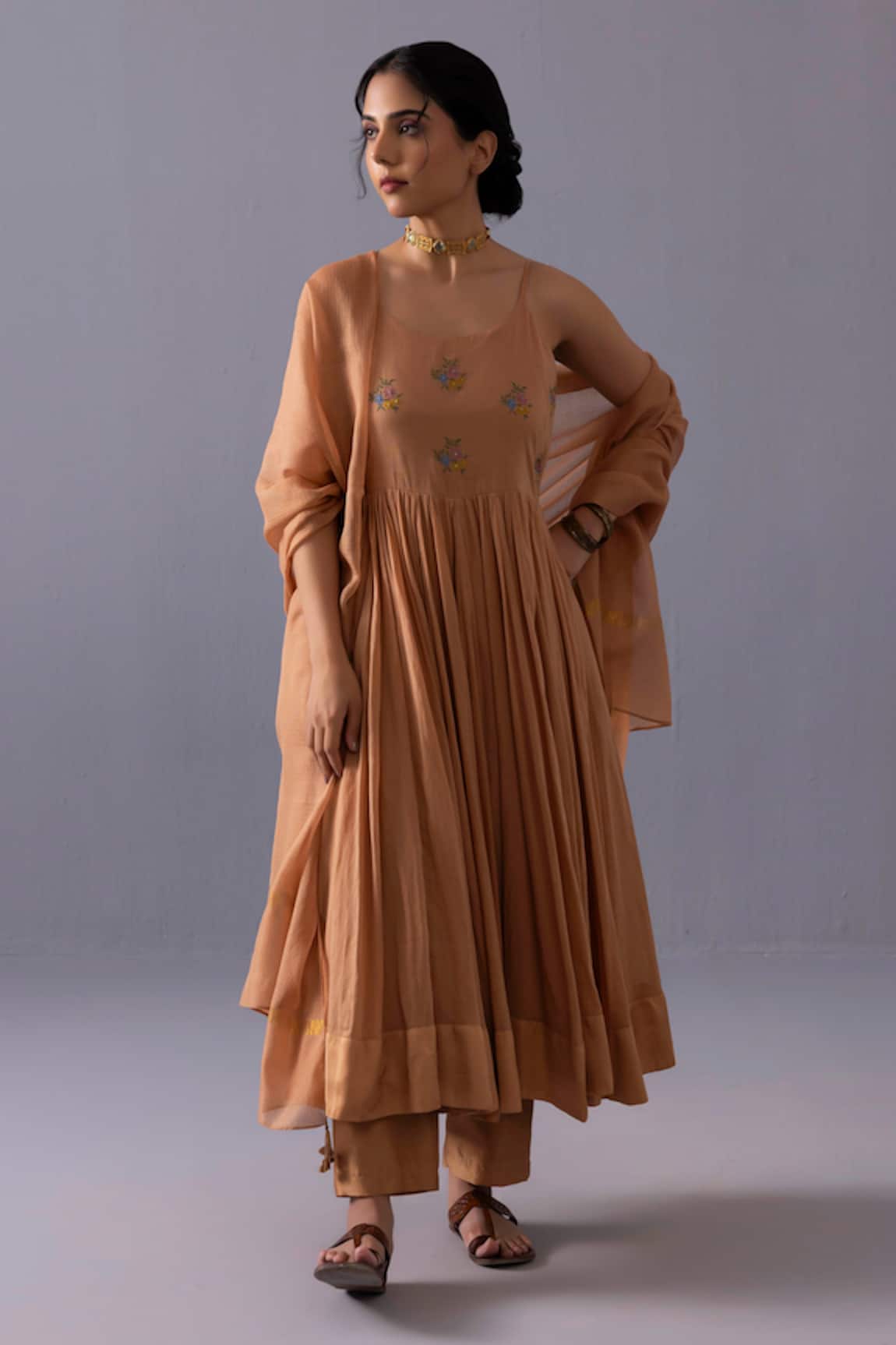 Label Shreya Sharma Latika Thread Embroidered Anarkali Set