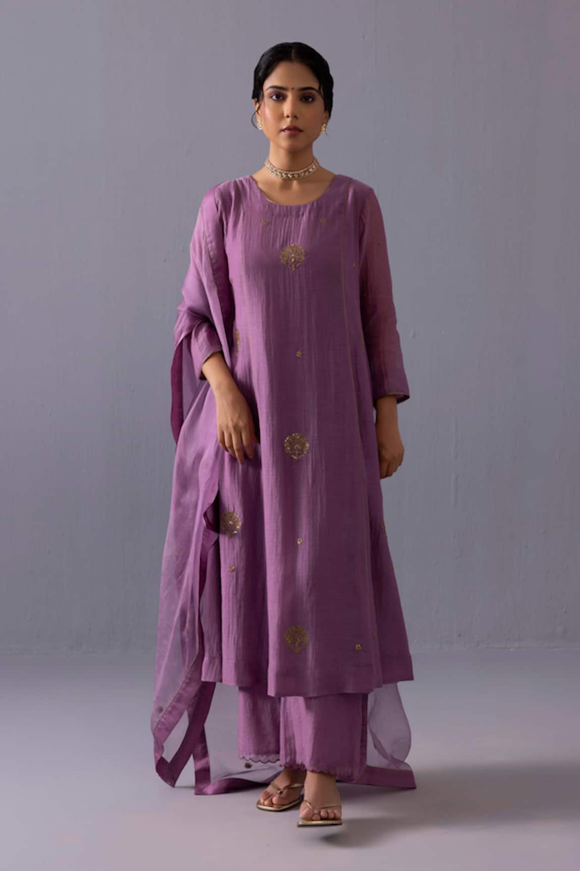 Label Shreya Sharma Noor Chanderi Embroidered Kurta Set