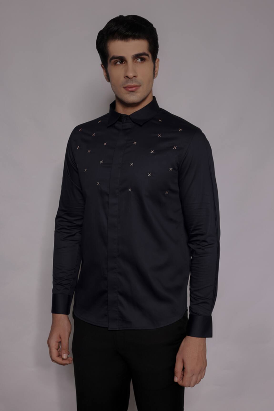 Lacquer Embassy Elmsley Zari Embroidered Shirt 