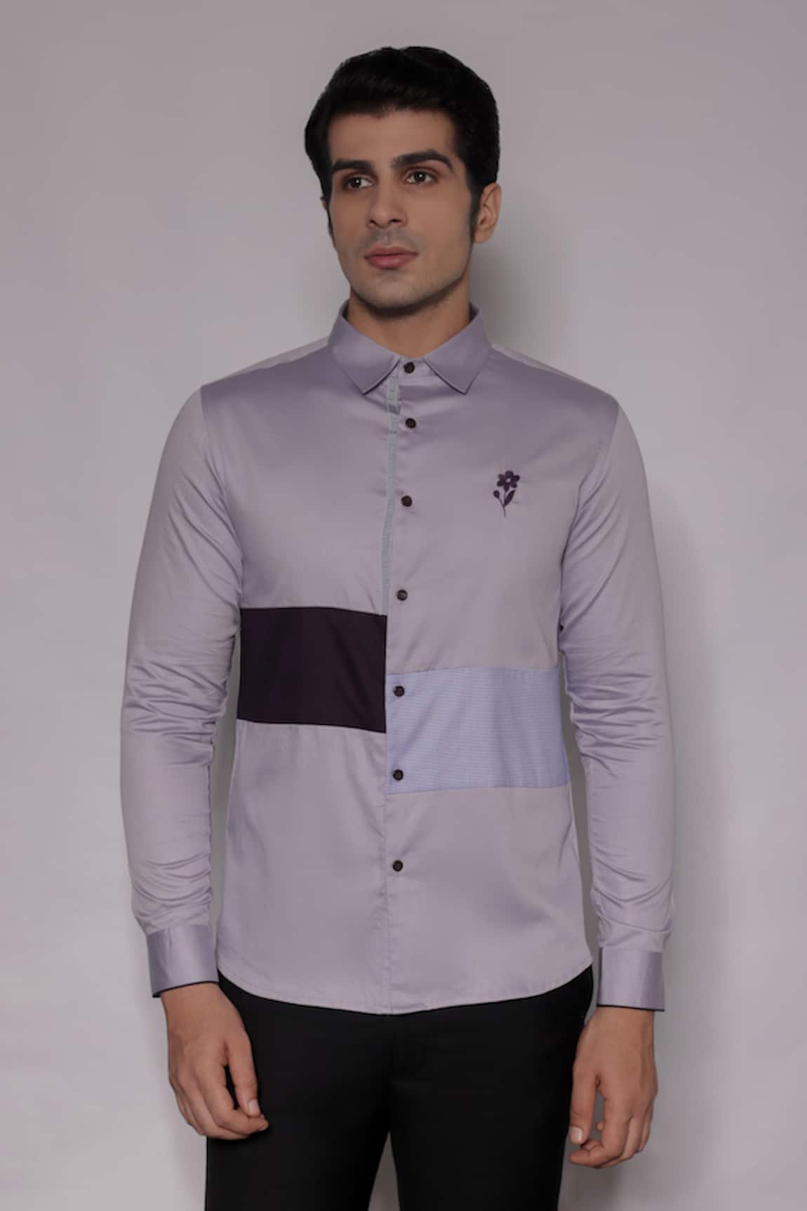 Lacquer Embassy Langley Placement Embroidered Shirt 