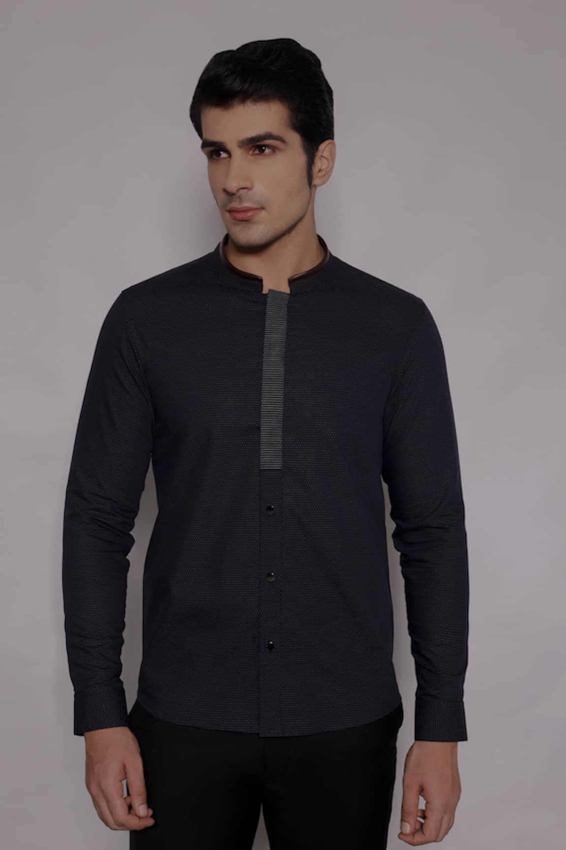 Lacquer Embassy Wroxton Mandarin Collar Shirt 