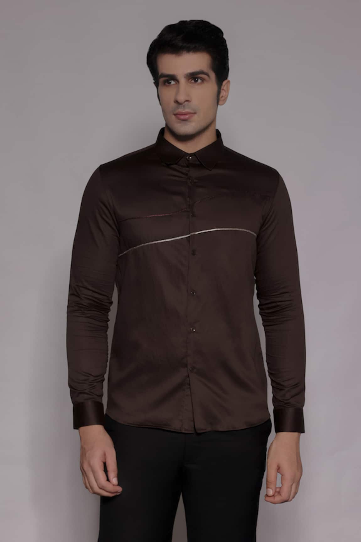 Lacquer Embassy Stanhope Zari Embroidered Shirt 