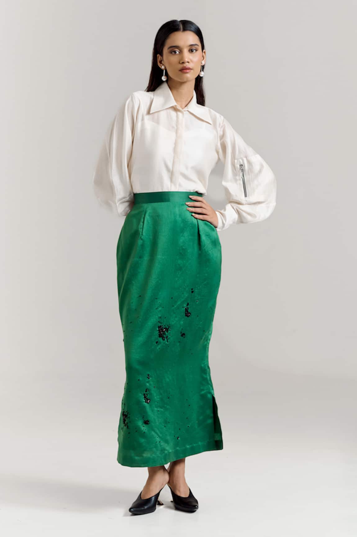 Notsosure Chanderi Silk Shirt