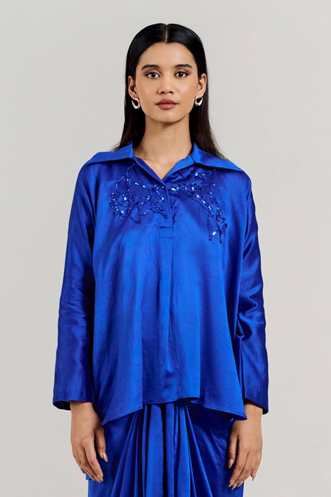 Notsosure Big Rose Embroidered Shirt