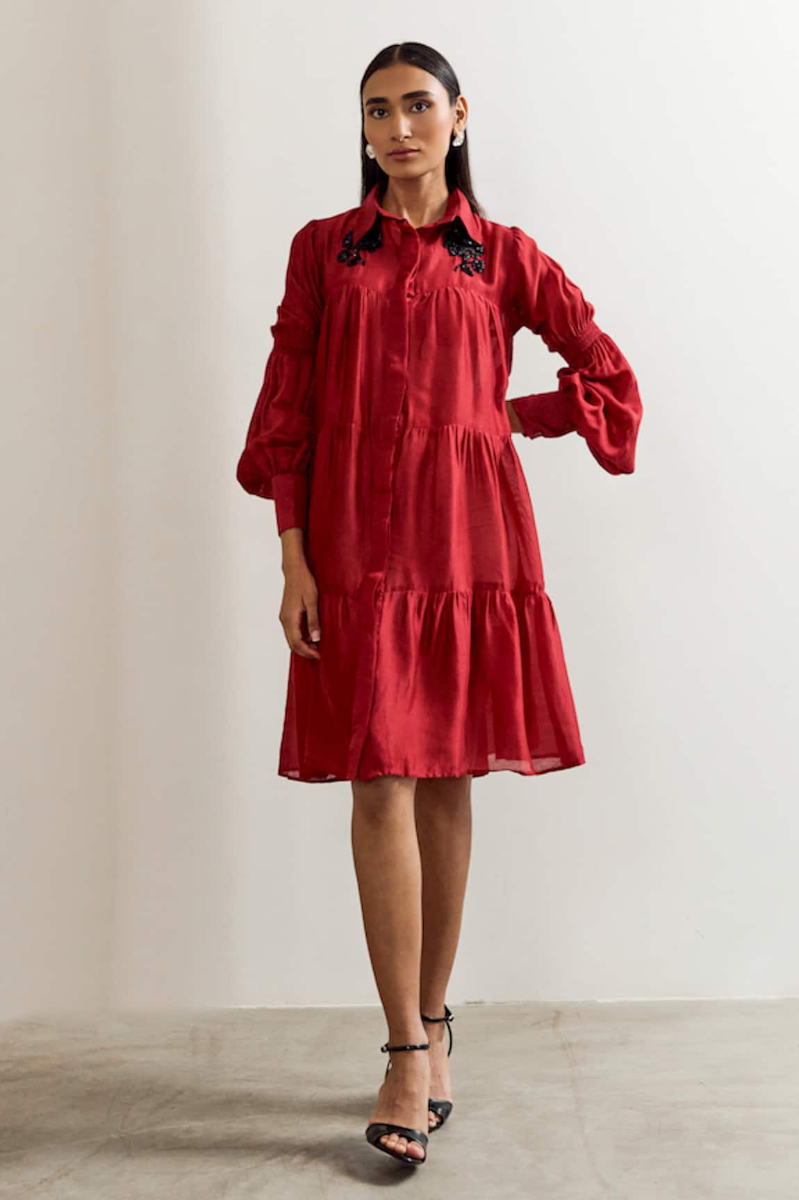 Notsosure Flower Embroidered Dress