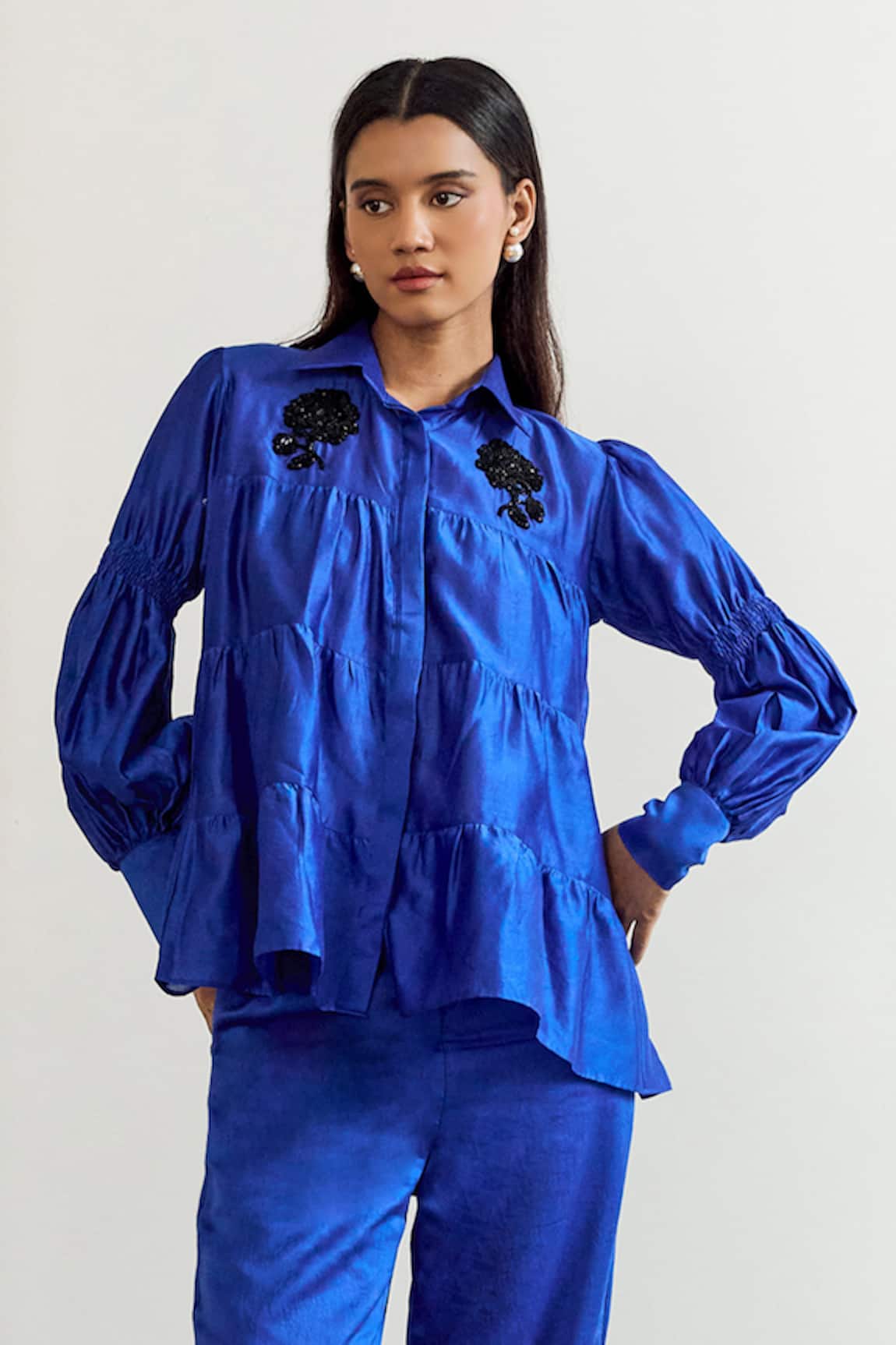 Notsosure Floral Embroidered Shirt