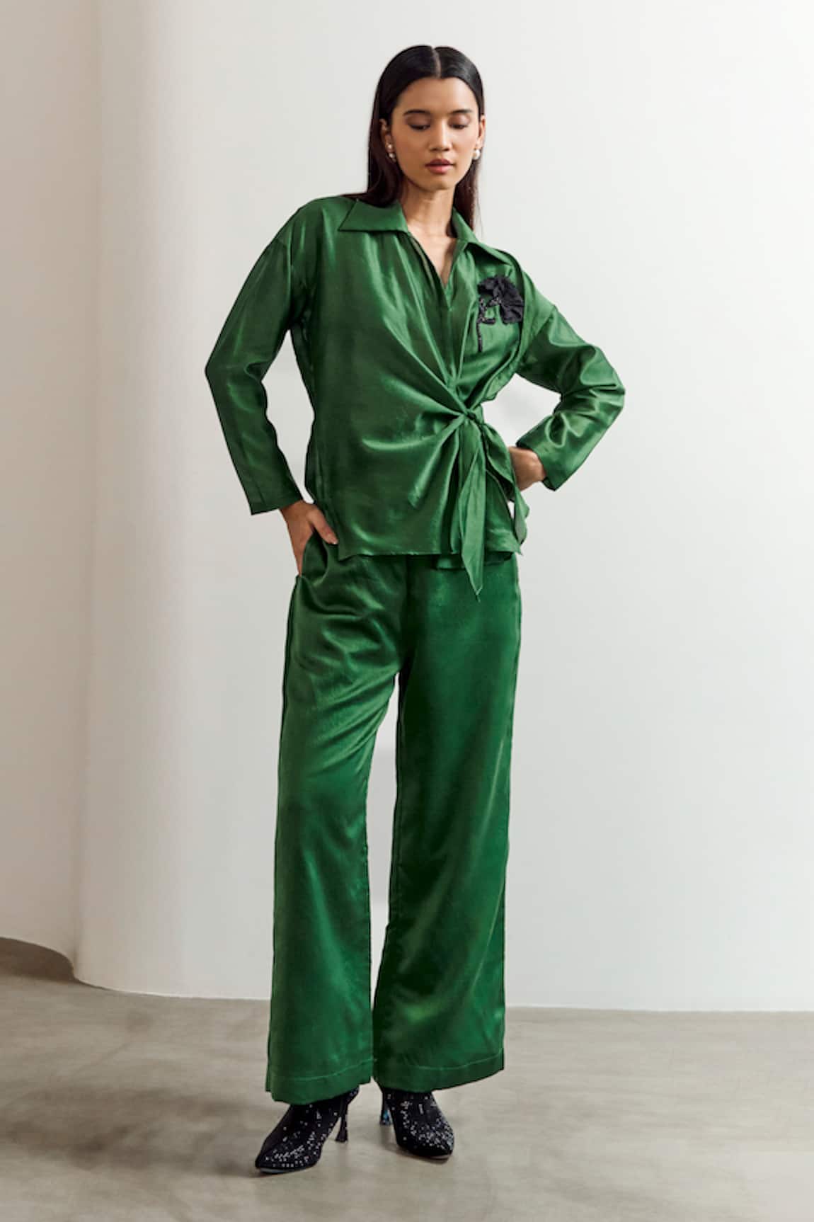 Notsosure Chanderi Silk Shirt & Pant Set