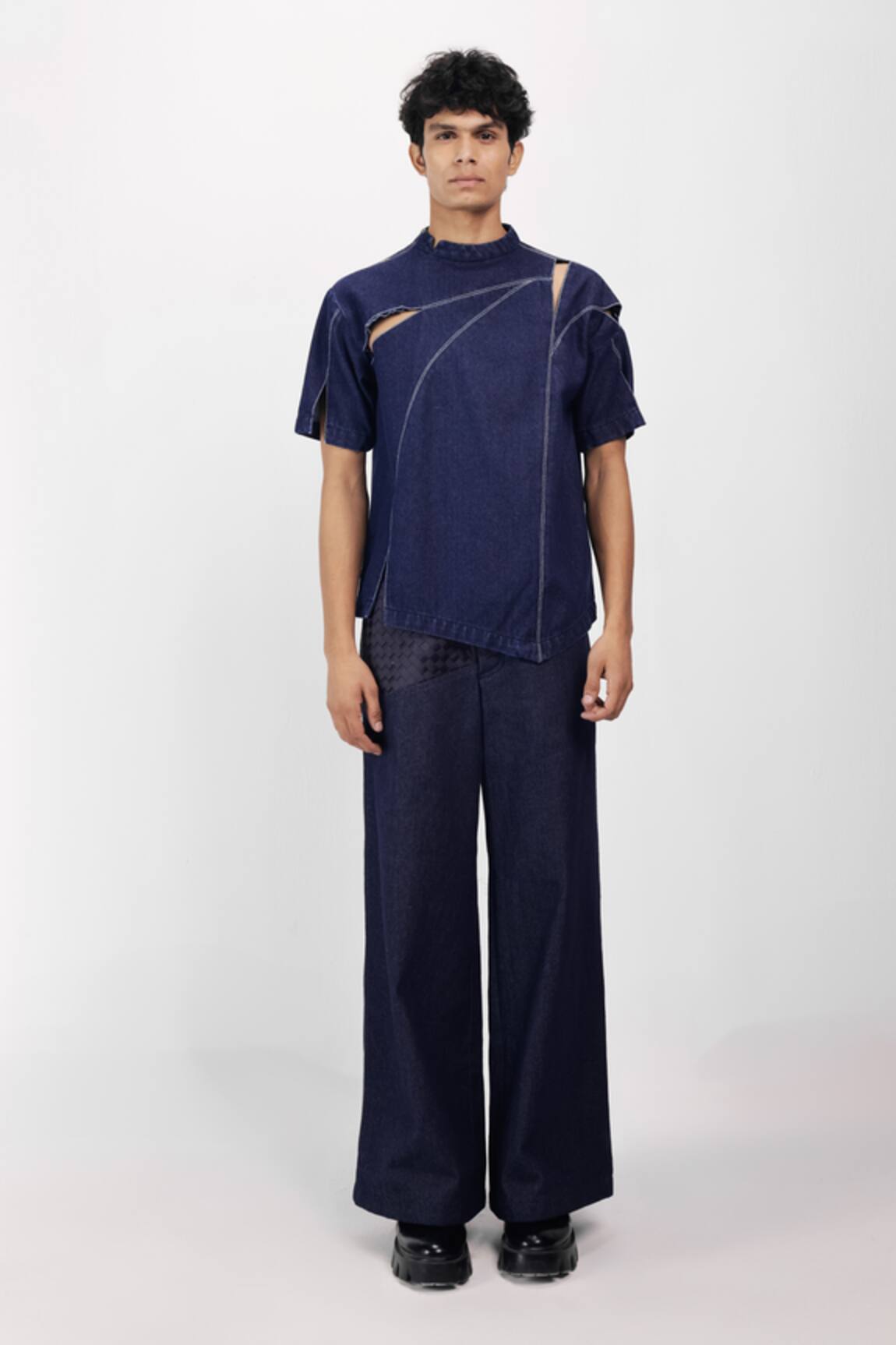 Siddhant Agrawal Weathered Indigo T-Shirt 