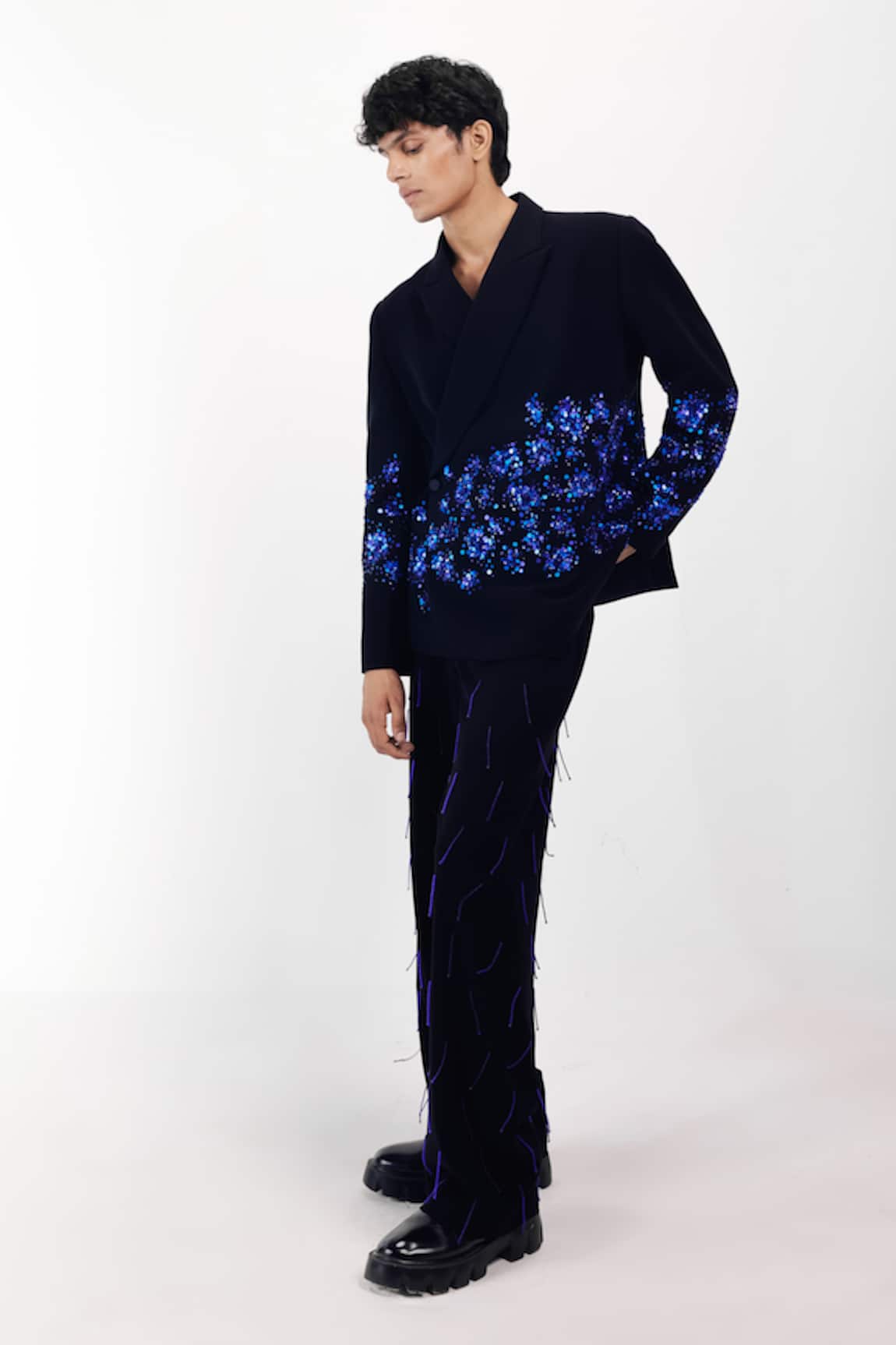 Siddhant Agrawal Coral Fade Embroidered Blazer 
