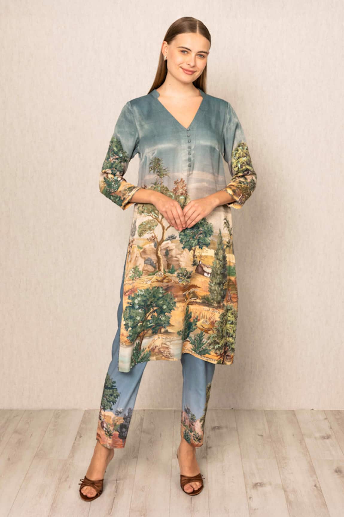 RANNA GILL Bern Jungle Pattern Tunic Set 