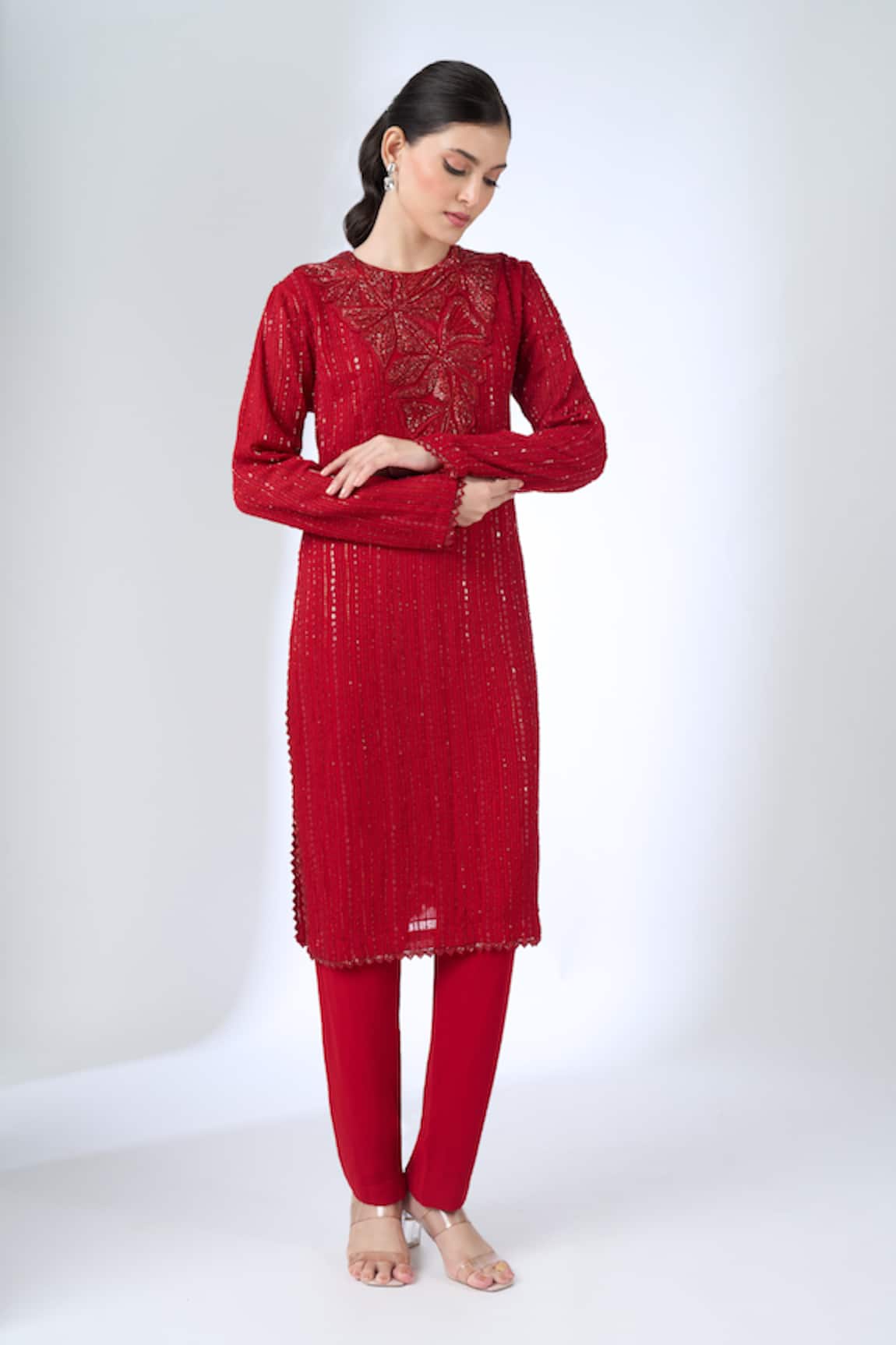 Ritika Mirchandani Pompei Embroidered Kurta With Pant 