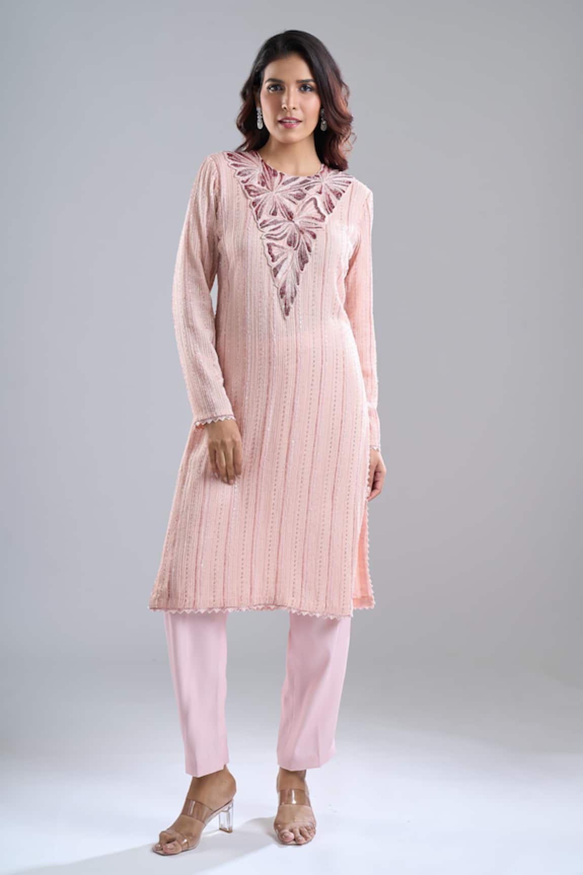 Ritika Mirchandani Blush Pink Embroidered Kurta & Pant Set 