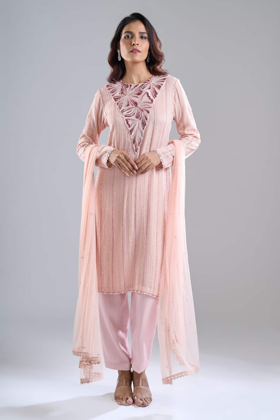 Ritika Mirchandani Blush Pink Embroidered Kurta Set 