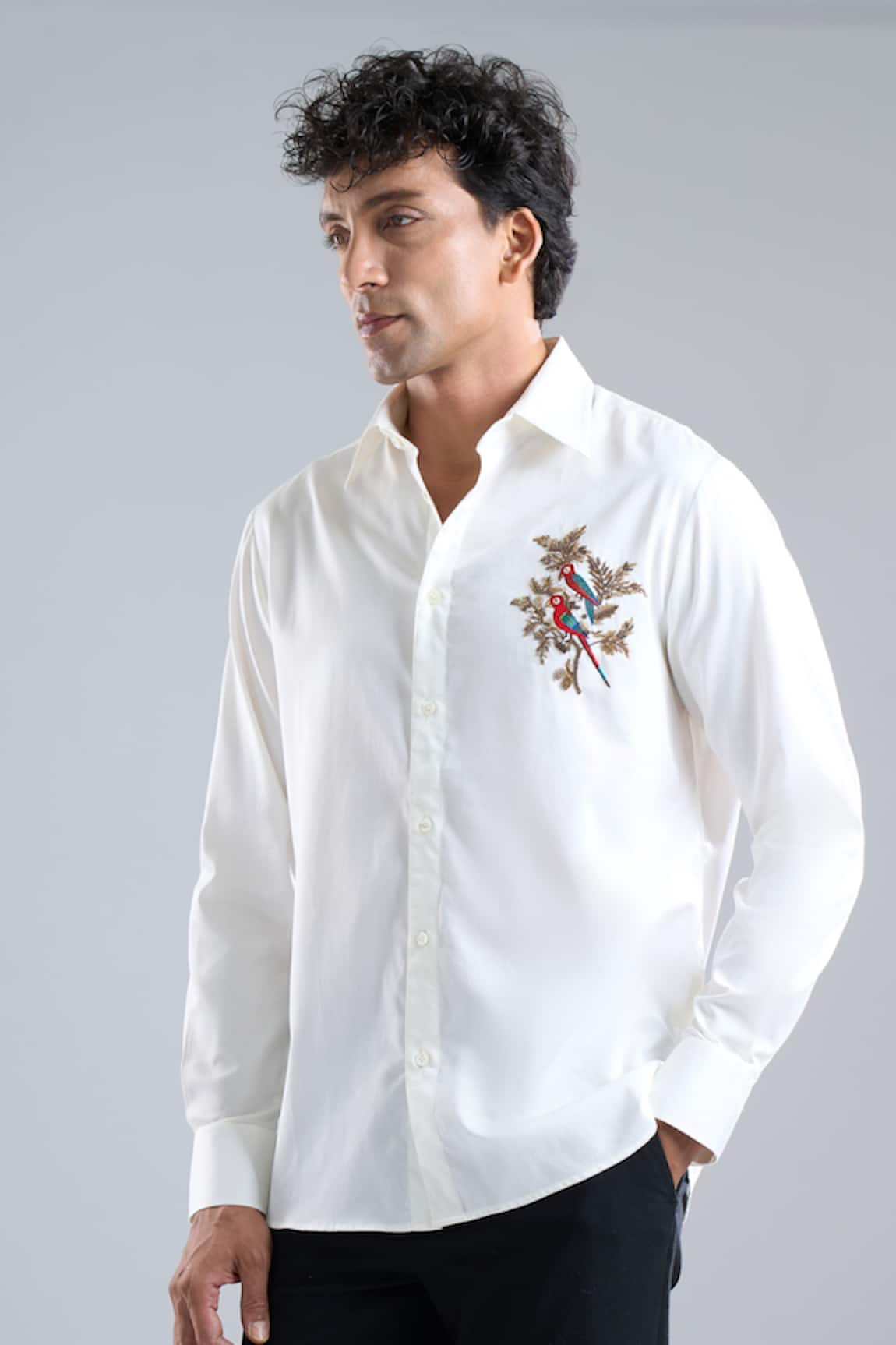Rohit Bal Sequin Placement Embroidered Shirt