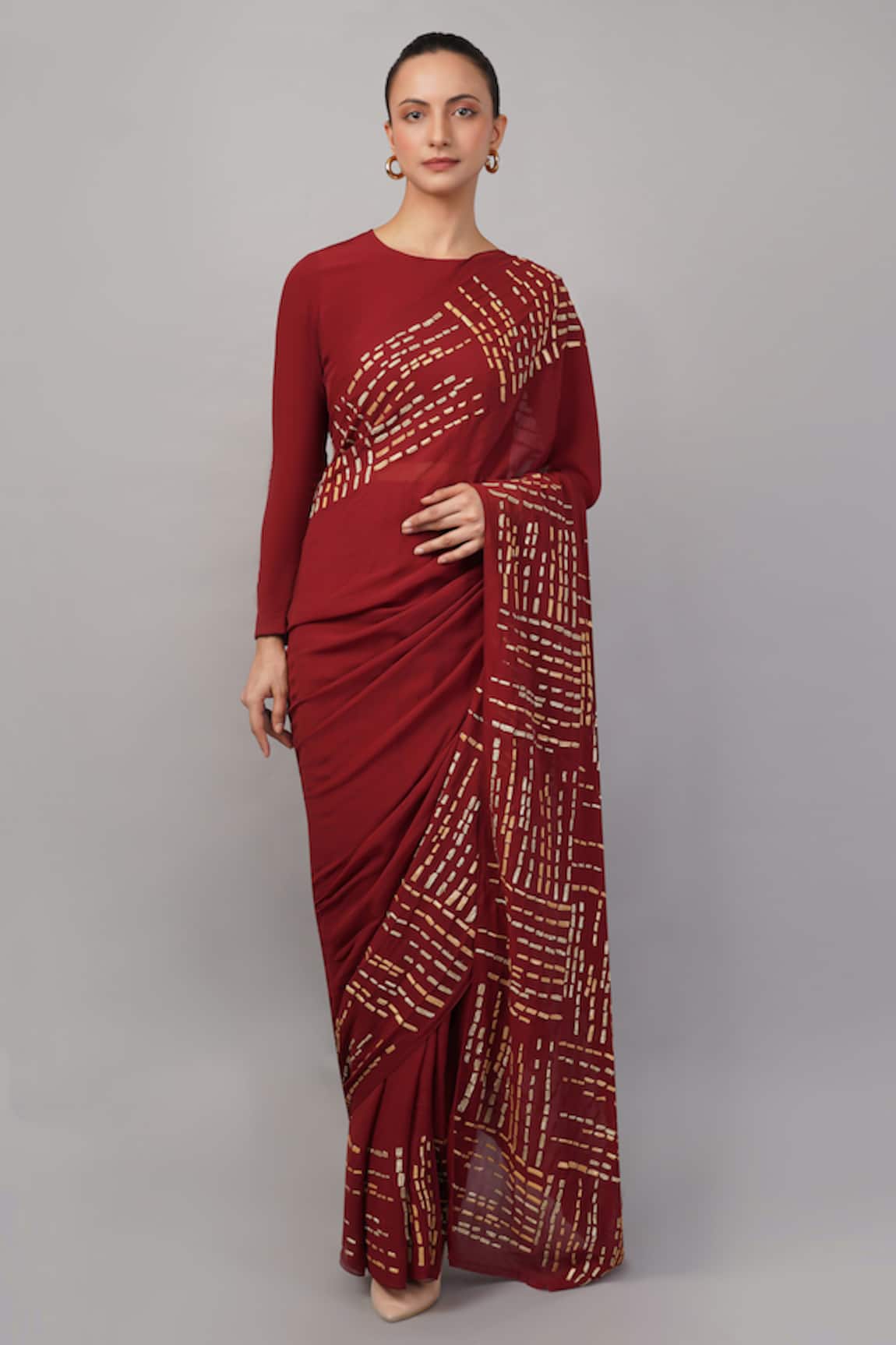 Abraham And Thakore Gota Dash Saree 