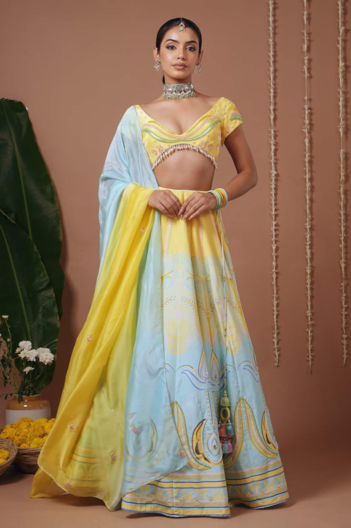 Ahi Clothing Floral Pattern Lehenga Set 
