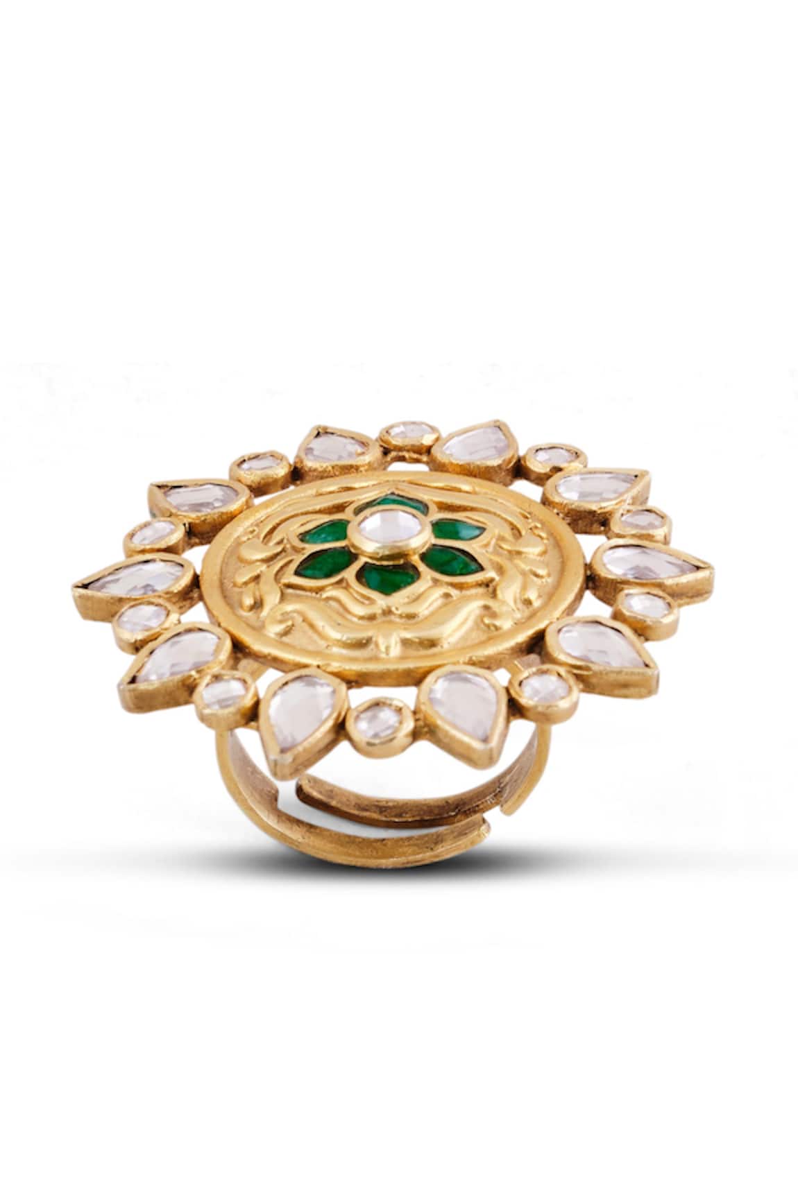 Anita Dongre Dilnar Zircon Embellished Floral Motif Ring