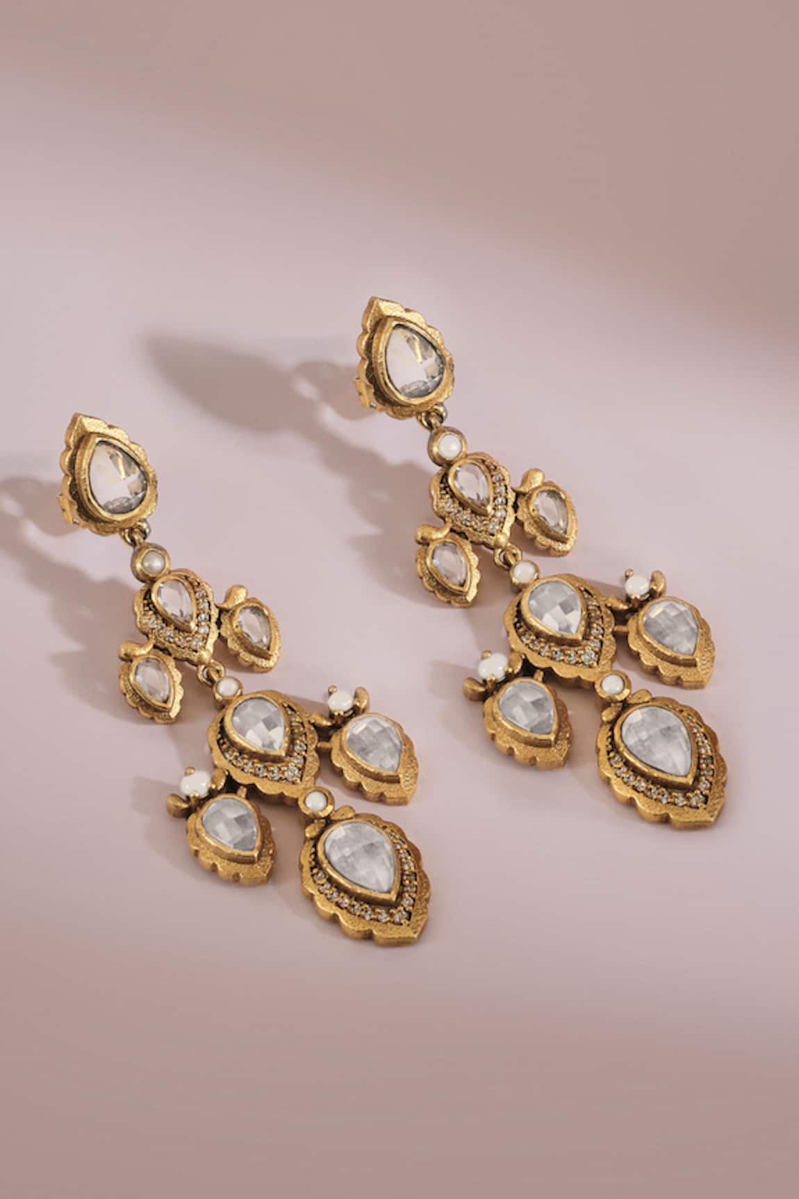 Anita Dongre Jahanzeb Zircon Embellished Drop Earrings