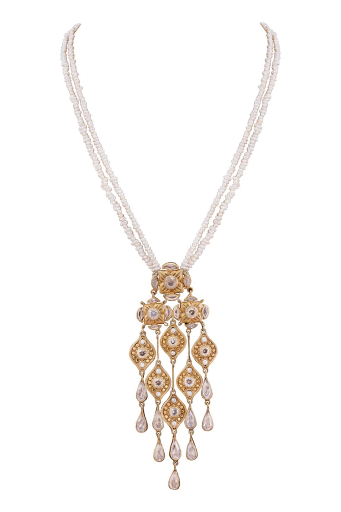 Anita Dongre Kashaf Zircon & Pearl Embellished Necklace