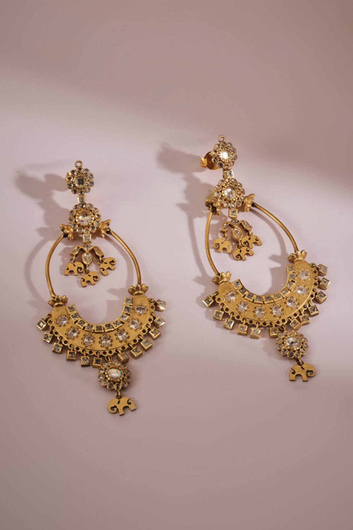 Anita Dongre The Mini Haathi Charm Haathi Charm Zircon Embellished Earrings 