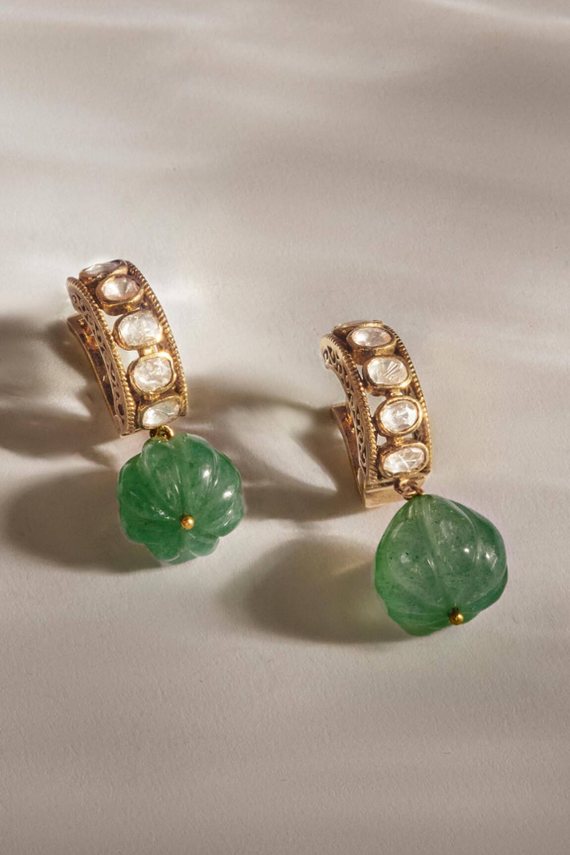 Anita Dongre Juni Zircon & Pearl Drop Hoop Earrings 